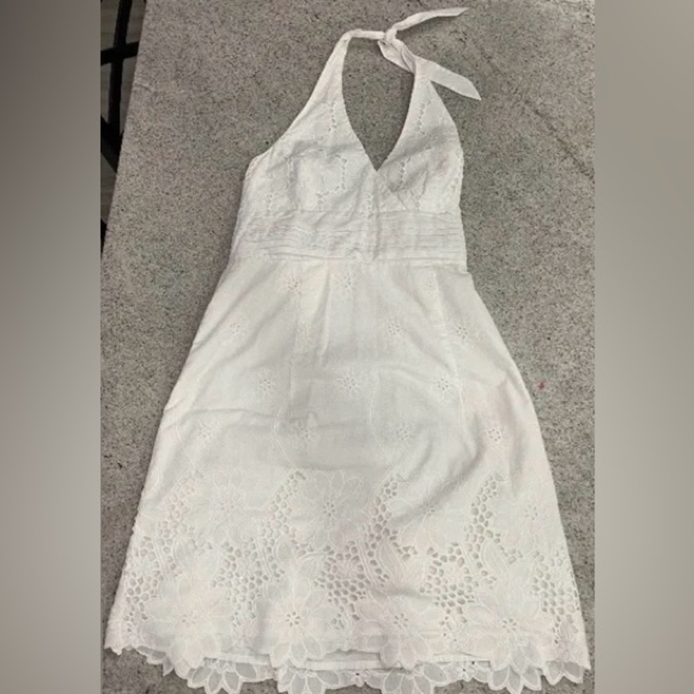 Lilly Pulitzer White Eyelet Halter Dress